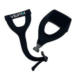 Black resistance band with Vertix logo on a white background